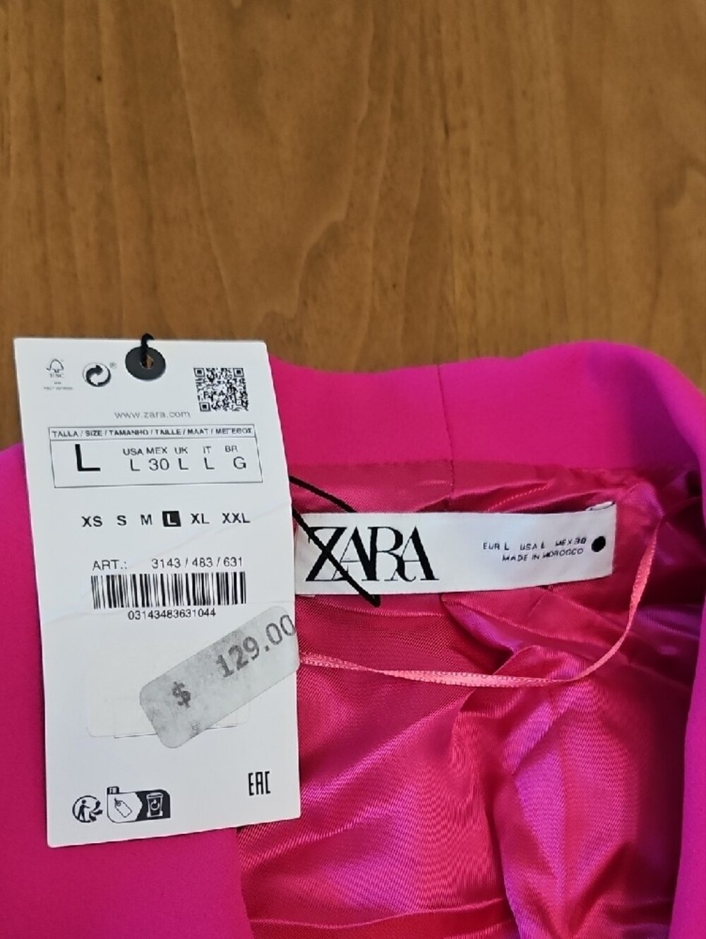 🔥Zara Vibrant Pink Wide-Leg Pantsuit with Belted Blazer - Picture 2 of 16
